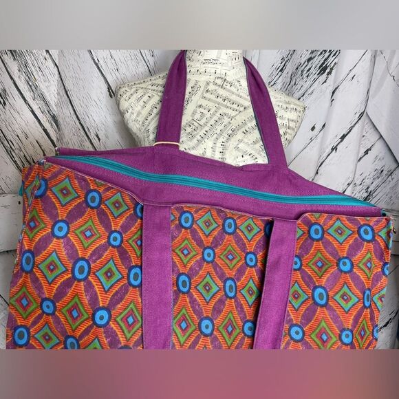 Kate McRostie Canvas Tote Handbag Peacock Design - Picture 8 of 13